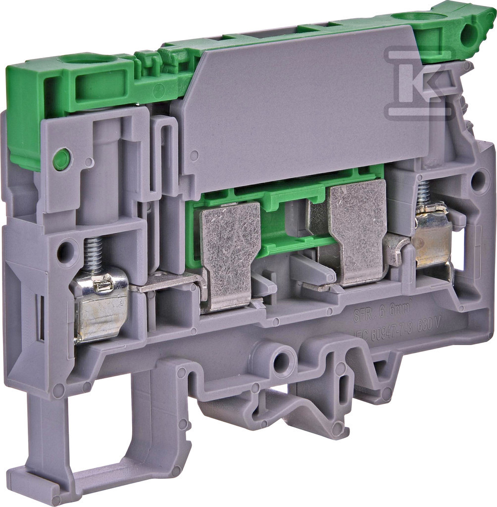 Złączka podstawa bezpiecznikowa 6 mm2 do bezpieczników 6x32 mm (szara) ESC-SFR.6 003903061 - obrazek 1