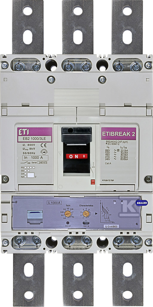 Wyłącznik mocy 3P, 50kA, wyzw. elektroniczny EB2 1000/3LE 1000A 3P 004672210 - obrazek 1
