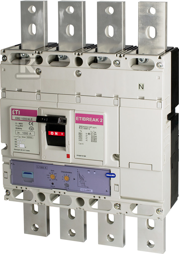 Wyłącznik mocy 4P, 50kA, wyzw. elektroniczny EB2 1000/4LE 1000A 4P APGN 004672212 - obrazek 1