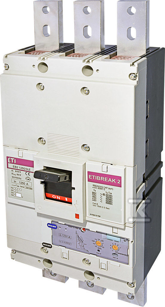 Wyłącznik mocy 3P, 50kA, wyzw. elektroniczny EB2 1250/3LE 1250A 3P 004672230 - obrazek 1