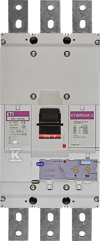 Wyłącznik mocy 3P, 70kA, wyzw. elektroniczny EB2 1250/3E 1250A 3P 004672240 - obrazek 1