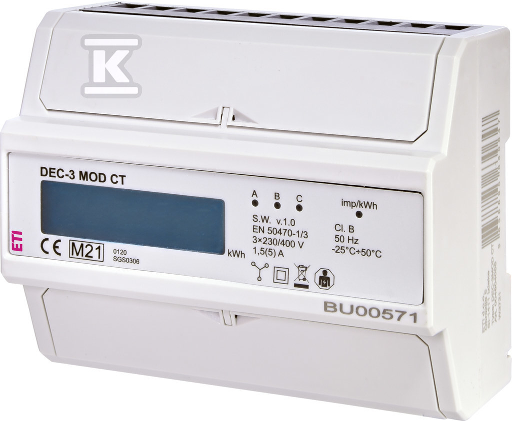 Wskaźnik zużycia energii 3-fazowy z modbus DEC-3MOD CT 004804055 - obrazek 1