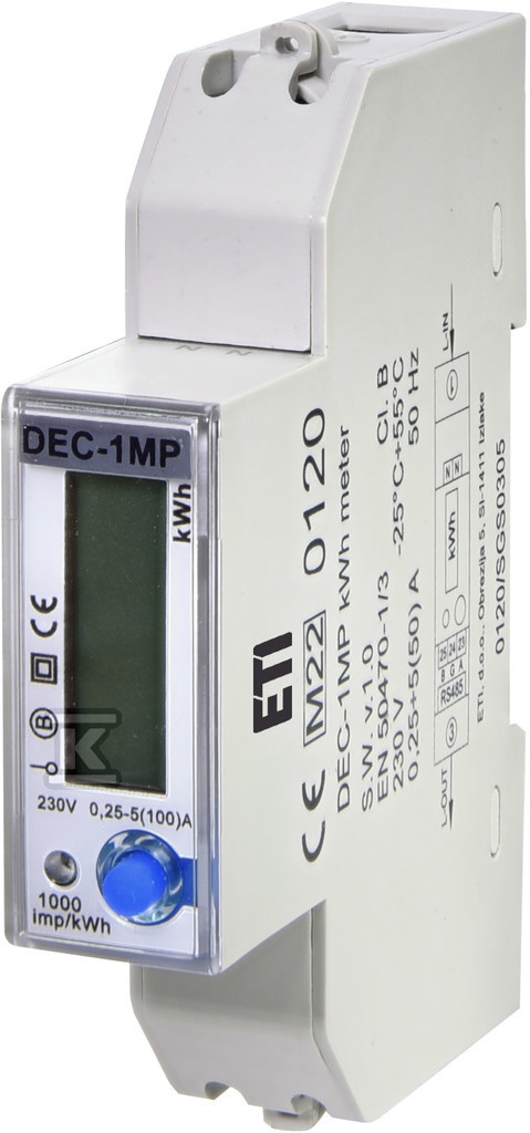 Wskaźniki zużycia energii 1-fazowy z analizą parametrów sieci DEC-1MP 004804061