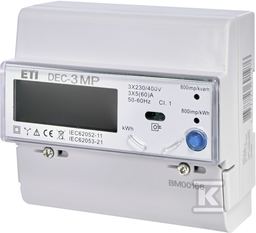 Wskaźniki zużycia energii 3-fazowy z analizą parametrów sieci DEC-3MP 004804062
