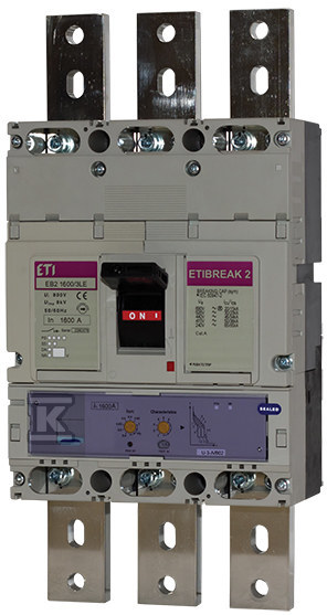 Wyłącznik mocy 3P, 100kA, wyzw. elektroniczny EB2 1600/3E-RC 1600A 3P 004672280