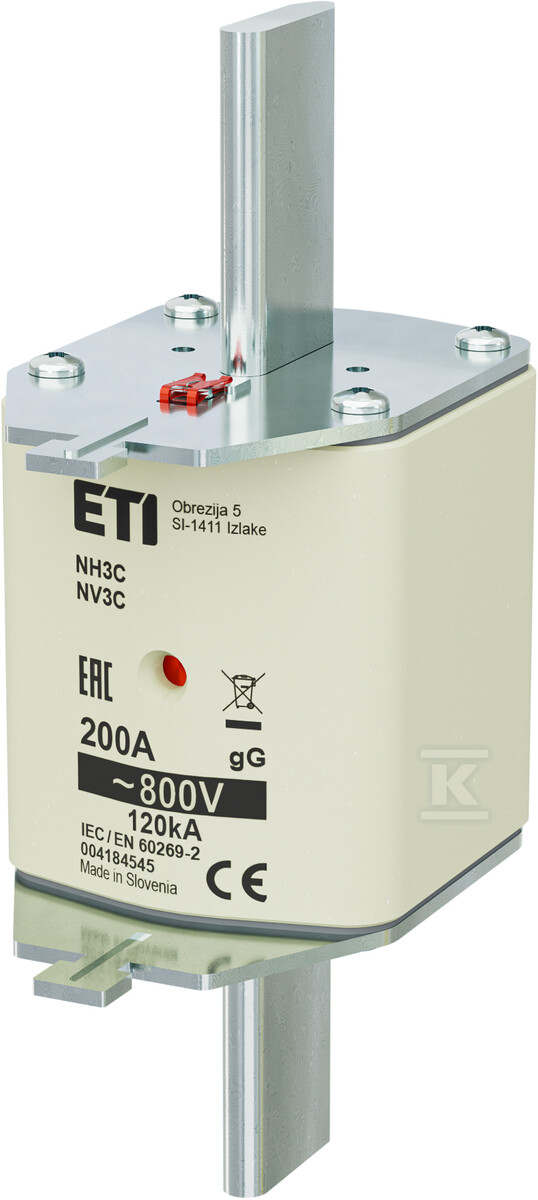 Wkładka topikowa zwłoczna / KOMBI NH3C gG 200A/800V 004184545
