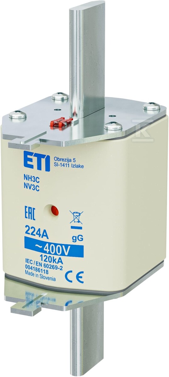 Wkładka topikowa zwłoczna / KOMBI NH3C gG 224A/400V 004186118 - obrazek 1