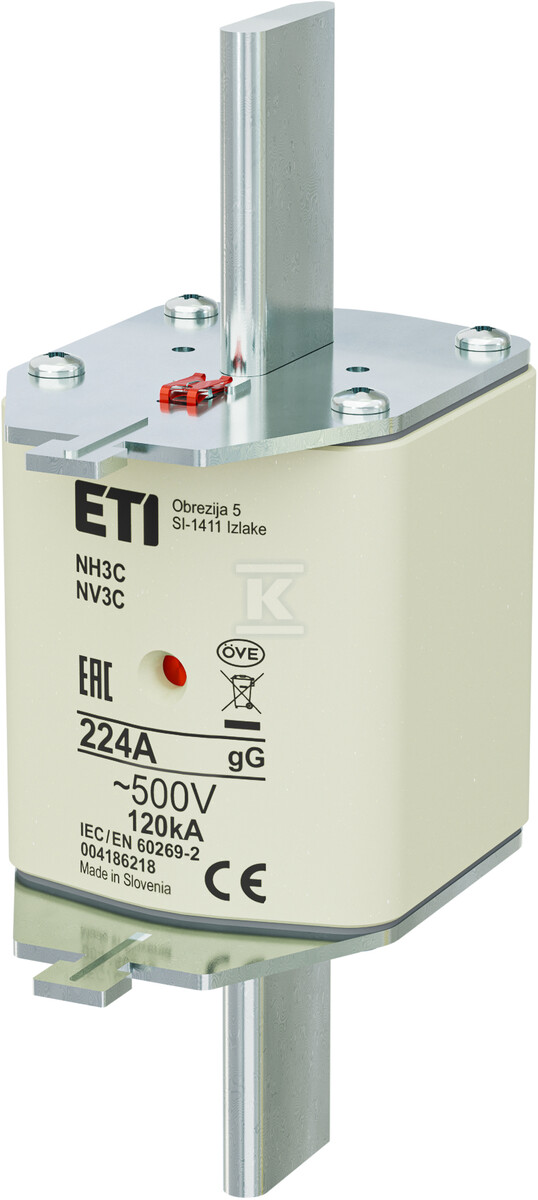 Wkładka topikowa zwłoczna / KOMBI NH3C gG 224A/500V 004186218 - obrazek 1