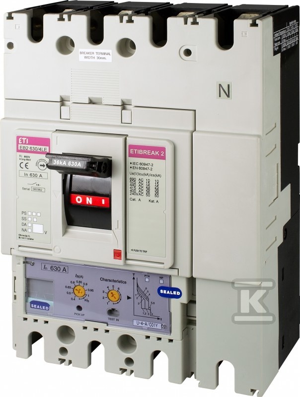 Wyłącznik mocy 4P, 50kA, wyświetlacz LCD EB2 400/4LCD 400A 4P APGNSCWH 004672293 - obrazek 1