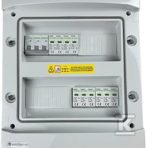 Rozdzielnica DCAC hermetyczna IP65 EMITER z ogranicznikiem przepięć DC Noark 1000V typu 2, 2 x MPPT / ogr. AC Dehn typ 2, 20A 3-F EM-102N_DCAC Rozdzielnica DCAC hermetyczna IP65 EMITER z ogranicznikiem przepięć DC Noark 1000V typu 2, 2 x MPPT / ogr. AC Dehn typ 2, 20A 3-F EM-102N_DCAC