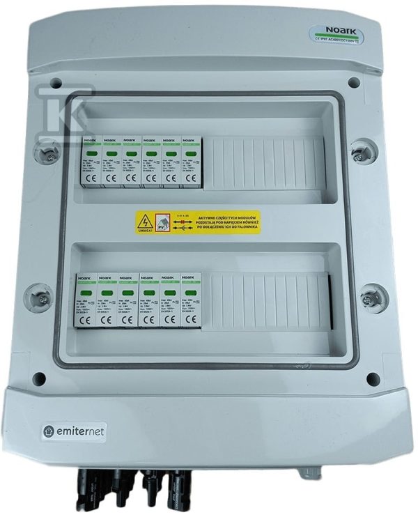 Rozdzielnica DC hermetyczna IP65 EMITER z ogranicznikiem przepięć DC Noark 1000V typu 2, 4x MPPT EM-103N_DC