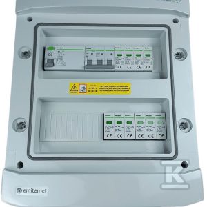 Rozdzielnica DCAC hermetyczna IP65 EMITER z ogranicznikiem przepięć DC Noark 1000V typu 2, 2 x MPPT / ogr. AC Noark typ 2, 10A 3-F EM-1102N_DCAC Rozdzielnica DCAC hermetyczna IP65 EMITER z ogranicznikiem przepięć DC Noark 1000V typu 2, 2 x MPPT / ogr. AC Noark typ 2, 10A 3-F EM-1102N_DCAC