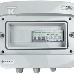 Rozdzielnica AC hermetyczna IP65 EMITER z ogranicznikiem przepięć AC Noark typ 1+2, 63A 3-F EM-128N_AC Rozdzielnica AC hermetyczna IP65 EMITER z ogranicznikiem przepięć AC Noark typ 1+2, 63A 3-F EM-128N_AC