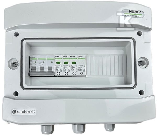 Rozdzielnica AC hermetyczna IP65 EMITER z ogranicznikiem przepięć AC Noark typ 1+2, 25A 3-F EM-171N_AC