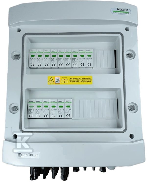 Rozdzielnica DC hermetyczna IP65 EMITER z ogranicznikiem przepięć DC Noark 1000V typu 2, 5x MPPT EM-206N_DC