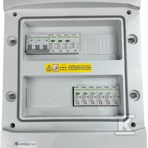 Rozdzielnica DCAC hermetyczna IP65 EMITER z ogranicznikiem przepięć DC Noark 1000V typu 1+2, 2 x MPPT / ogr. AC Noark typ 1+2, 20A 3-F EM-214N_DCAC Rozdzielnica DCAC hermetyczna IP65 EMITER z ogranicznikiem przepięć DC Noark 1000V typu 1+2, 2 x MPPT / ogr. AC Noark typ 1+2, 20A 3-F EM-214N_DCAC