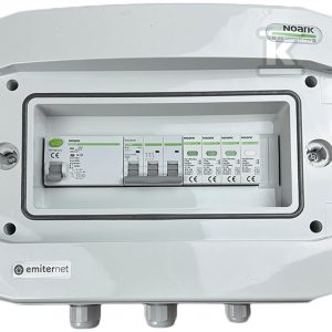 Rozdzielnica AC hermetyczna IP65 EMITER z ogranicznikiem przepięć AC Noark typ 1+2, 16A 3-F EM-269N_AC Rozdzielnica AC hermetyczna IP65 EMITER z ogranicznikiem przepięć AC Noark typ 1+2, 16A 3-F EM-269N_AC