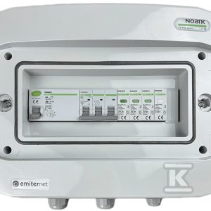 Rozdzielnica AC hermetyczna IP65 EMITER z ogranicznikiem przepięć AC Noark typ 1+2, 25A 3-F EM-308N_AC Rozdzielnica AC hermetyczna IP65 EMITER z ogranicznikiem przepięć AC Noark typ 1+2, 25A 3-F EM-308N_AC