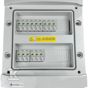 Rozdzielnica DC hermetyczna IP65 EMITER z ogranicznikiem przepięć DC Noark 1000V typu 1+2, 5x MPPT EM-317N_DC Rozdzielnica DC hermetyczna IP65 EMITER z ogranicznikiem przepięć DC Noark 1000V typu 1+2, 5x MPPT EM-317N_DC