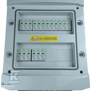 Rozdzielnica DC hermetyczna IP65 EMITER z ogranicznikiem przepięć DC Noark 1000V typu 2, 6x MPPT EM-450N_DC Rozdzielnica DC hermetyczna IP65 EMITER z ogranicznikiem przepięć DC Noark 1000V typu 2, 6x MPPT EM-450N_DC