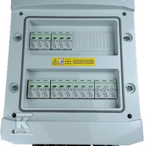 Rozdzielnica DC hermetyczna IP65 EMITER z ogranicznikiem przepięć DC Noark 1000V typu 1+2, 6x MPPT EM-654N_DC Rozdzielnica DC hermetyczna IP65 EMITER z ogranicznikiem przepięć DC Noark 1000V typu 1+2, 6x MPPT EM-654N_DC