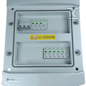 Rozdzielnica DCAC hermetyczna IP65 EMITER z ogranicznikiem przepięć DC Noark 1000V typu 2, 2 x MPPT / ogr. AC Noark typ 1+2, 10A 3-F EM-841N_DCAC Rozdzielnica DCAC hermetyczna IP65 EMITER z ogranicznikiem przepięć DC Noark 1000V typu 2, 2 x MPPT / ogr. AC Noark typ 1+2, 10A 3-F EM-841N_DCAC