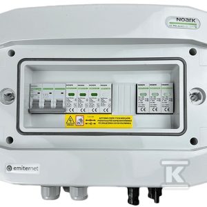 Rozdzielnica DCAC hermetyczna IP65 EMITER z ogranicznikiem przepięć DC Noark 1000V typu 1+2, 1 x MPPT / ogr. AC Noark typ 1+2, 16A 3-F EM-90N_DCAC Rozdzielnica DCAC hermetyczna IP65 EMITER z ogranicznikiem przepięć DC Noark 1000V typu 1+2, 1 x MPPT / ogr. AC Noark typ 1+2, 16A 3-F EM-90N_DCAC
