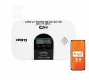 Czujnik czadu WiFi „EURA” CD-53A2v2300-TY/B – certyfikat CNBOP-PiB – wyrób budowlany, DC 3V (2x LR6), LCD, 2 lata gwarancji, test 300 ppm, app Tuya A21A467