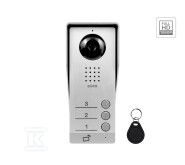 Kaseta zewnętrzna wideodomofonu "EURA" VDA-93A3 AHD "EURA CONNECT+" - srebrna, trójrodzinna, czytnik zbliżeniowy, natynk, Full HD A33A093 - obrazek 1
