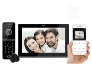 Wideodomofon „EURA” VDP-97C5 – czarny, dotykowy, LCD 7′, AHD, WiFi, pamięć obrazów, SD 128GB, rozbudowa do 6 monitorów, 2 stacji bramowych i 2 kamer CCTV, obsługa 2 wejść, kamera 1080p., czytnik RFID, szyfrator C51A194