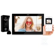Wideodomofon „EURA” VDP-99C5 – czarny, dotykowy LCD 10′, AHD, WiFi, pamięć obrazów, kamera 1080p, RFID, szyfrator, natynk C51A198