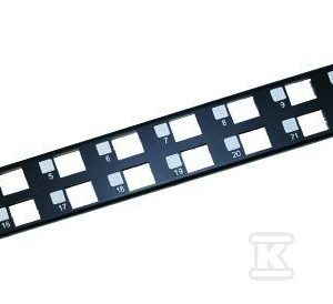 Panel 19″ 24xRJ45 STP (1U) dla gniazd STP RJ45 kat.6A, nieuzbrojony, z półką, niebieski, nr.katalogowy: DCN/3012KNL-BLCAT6A-P Panel 19″ 24xRJ45 STP (1U) dla gniazd STP RJ45 kat.6A, nieuzbrojony, z półką, niebieski, nr.katalogowy: DCN/3012KNL-BLCAT6A-P
