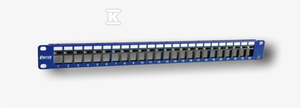 Panel 19″ 24xRJ45 UTP (1U) do gniazd beznarzędziowych, nieekranowany, nieuzbrojony, niebieski, z kolorowymi oznacznikami DCN/3012KX-24