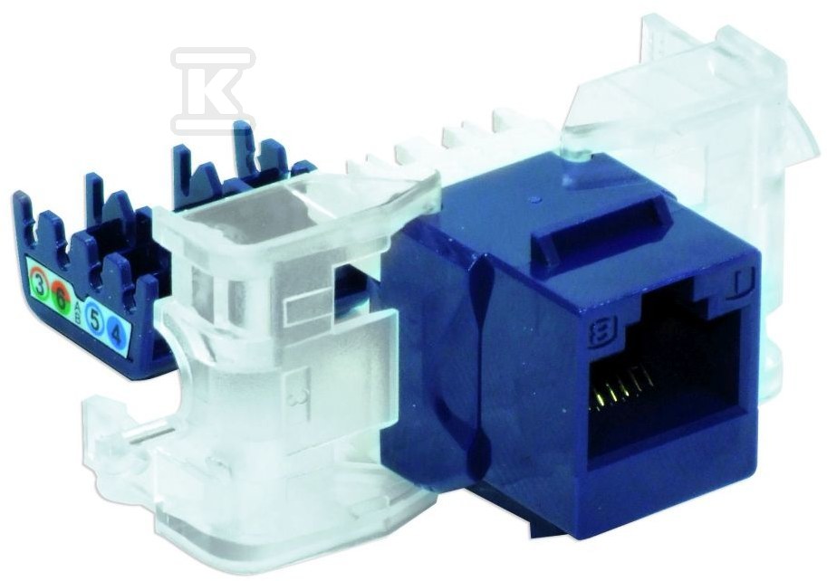 Gniazdo teleinformatyczne RJ45 UTP kat.5e beznarzędziowe, keystone niebieski DCN/FA-S682MK-8-C5E - obrazek 1