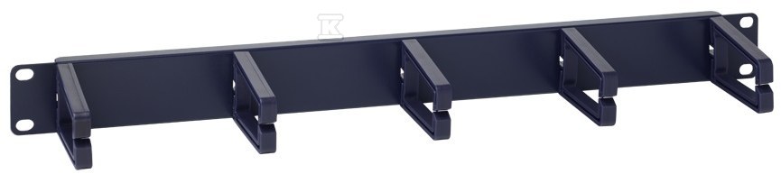 Uchwyt kablowy zewnętrzny 19" 1U z 5 uchwytami plastikowymi na listwie z blachy stalowej DCN/P-016D - obrazek 1