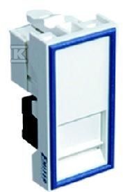 Gniazdo teleinformatyczne RJ45 UTP kat.5e z adapterem, 1-modułowe białe, niskie DCN/TS-868K-8-C5E