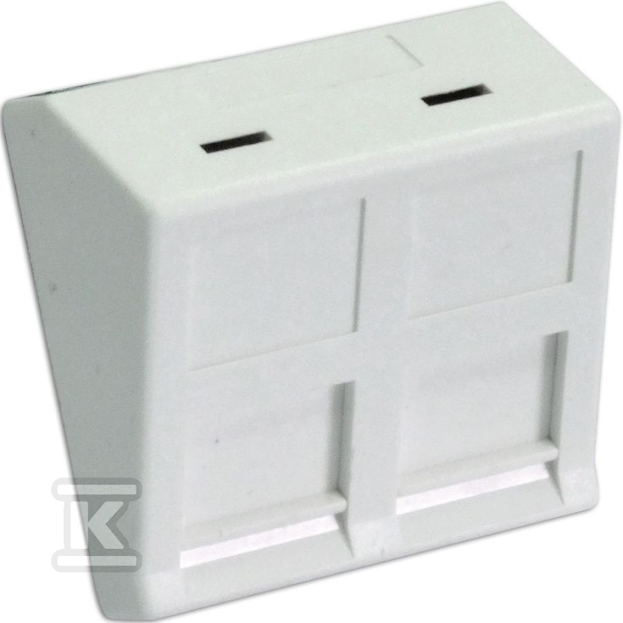Adapter dwumodułowy kątowy 45x45mm dla 2xRJ45 lub 2xRJ12 do gniazd kat. 6A beznarzędziowych DC/SIP-30AIN2 - obrazek 1