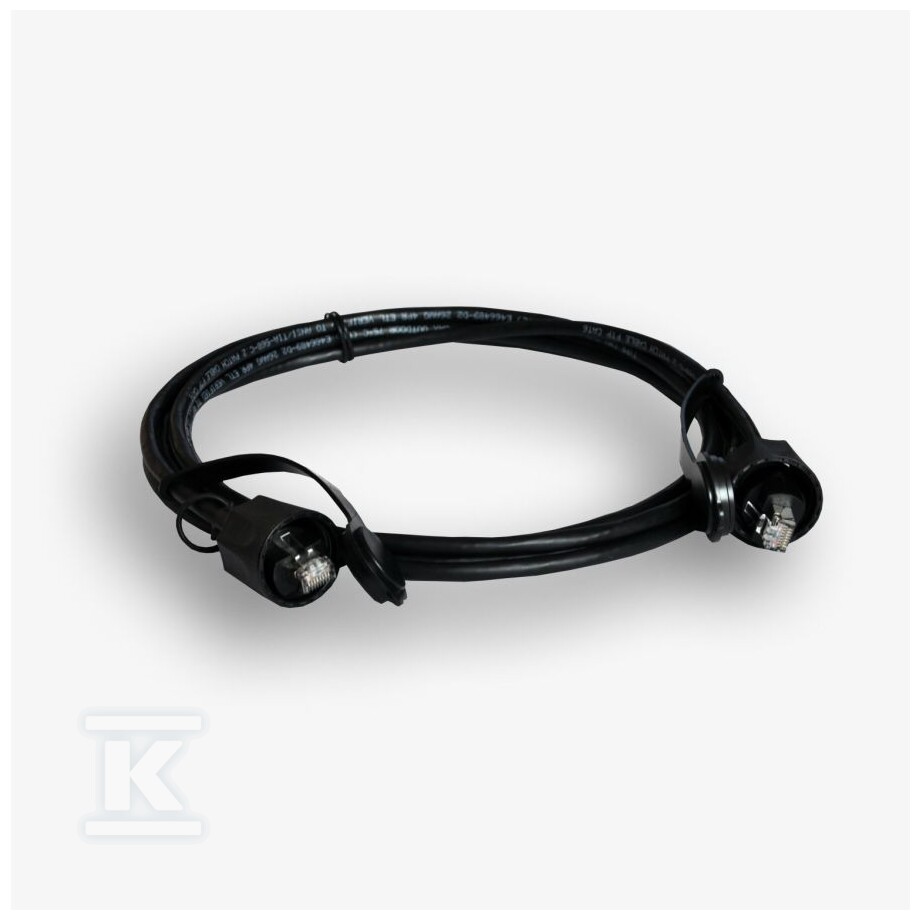 Kabel krosowy przemysłowy EmiterNet FTP kat. 6 czarny 2m EM/IPXX-PC-FTP6-2M - obrazek 1