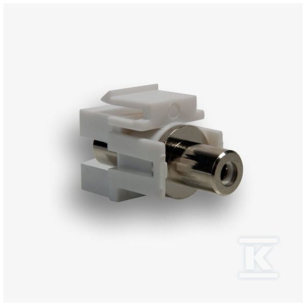 Gniazdo keystone typu RCA żeńskie, kolor biały EM/KEY-RCA/RCA