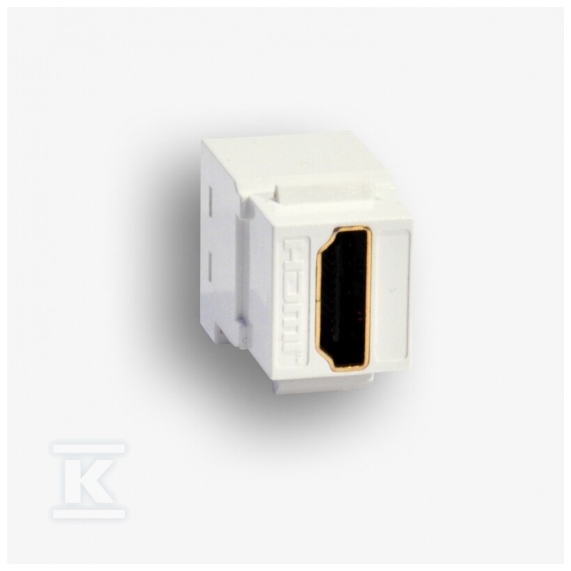 Gniazdo keystone typu HDMI 2.0 żeńskie, kolor biały EM/KEY-HDMI/HDMI-2.0-DC - obrazek 1