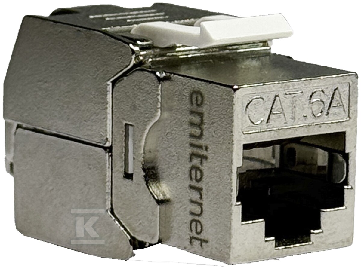 Gniazdo STP RJ 45 kat. 6A keystone biały EM/FA-SQKSST1-C6A - obrazek 1