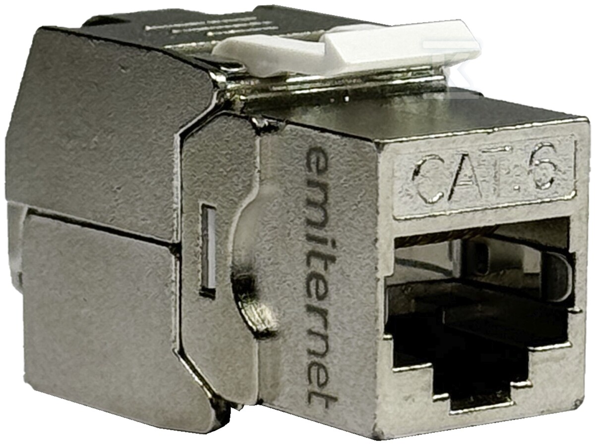 Gniazdo STP RJ 45 kat. 6 keystone biały EM/FA-SQKSST1-C6 - obrazek 1