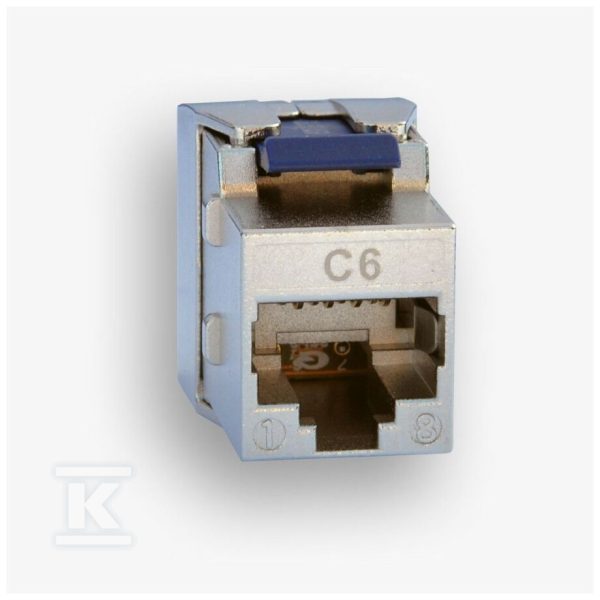 Gniazdo RJ45 STP kat. 6 keystone niebieskie (beznarzędziowe), slim EM/SQKSS-C6