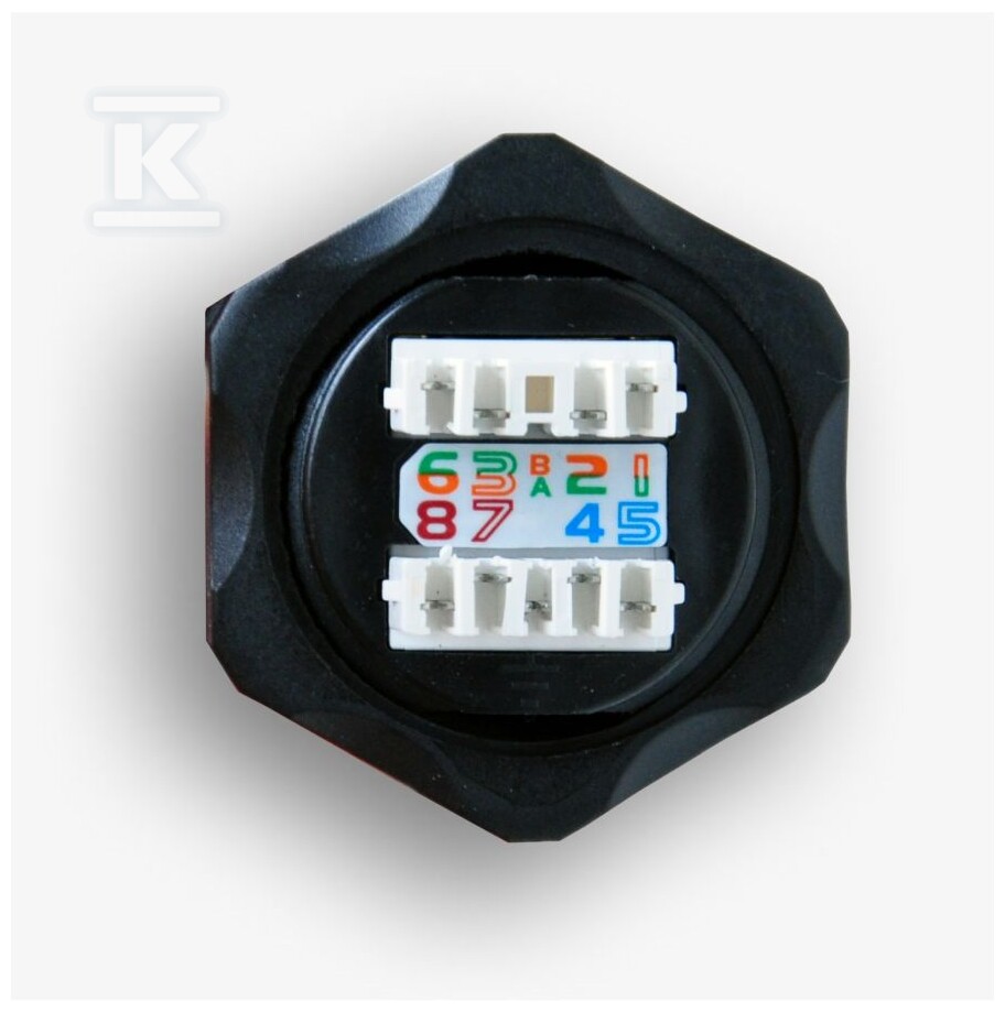 Gniazdo przemysłowe STP RJ45 kat. 6 keystone (110) czarne EM/IPXX-WPC6-110 - obrazek 1