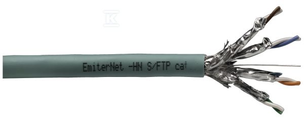 Kabel Emiter Net S/FTP kat 7 1000MHz B2ca LSZH-FR, drut 4 x2 x 23AWG K/EMITERNET-SFTP7LS0HB2CA.