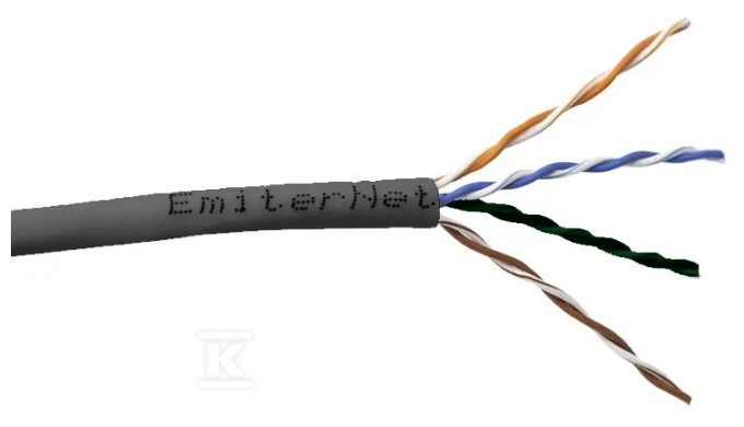 Kabel Emiter Net U/UTP kat. 5e 350 MHz B2ca LS0H, drut 4 x 2 x 24 AWG K/EMITERNET-UTP5ELS0HB2CA-STD. - obrazek 1
