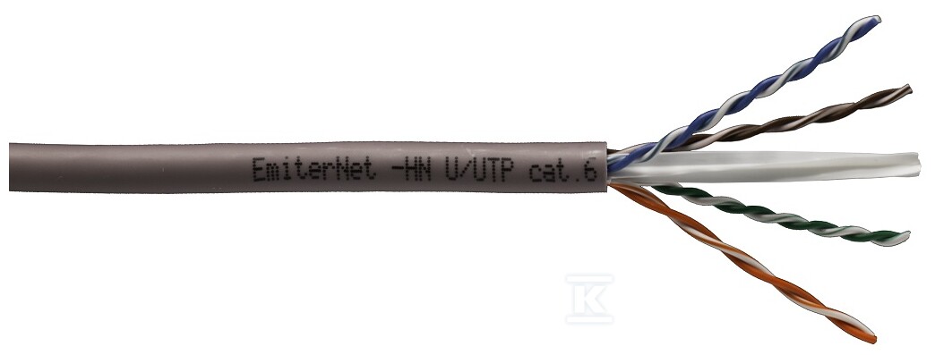 Kabel Emiter Net U/UTP kat. 6 450 MHz B2ca LS0H, drut 4 x 2 x 23 AWG K/EMITERNET-UTP6LS0HB2CA. - obrazek 1
