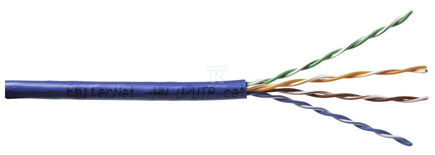 Kabel Emiter Net UTP (U/UTP) kat. 5e, linka 4 x 2x 24 AWG PCW, niebieski K/EMITERNET-UTP5ELINKA. - obrazek 1