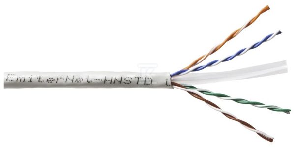 Kabel Emiter Net UTP (U/UTP) kat. 6 450 MHz, drut, standard, PVC, szary K/EMITERNET-UTP6PVC-STD.