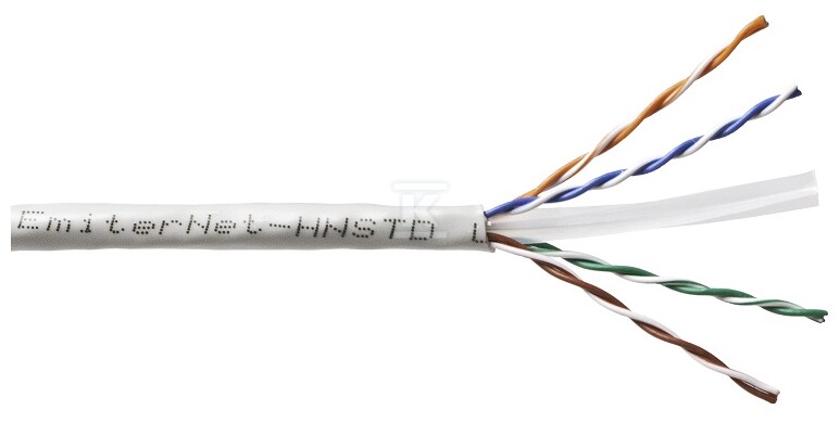 Kabel Emiter Net UTP (U/UTP) kat. 6 450 MHz, drut, standard, PVC, szary K/EMITERNET-UTP6PVC-STD. - obrazek 1